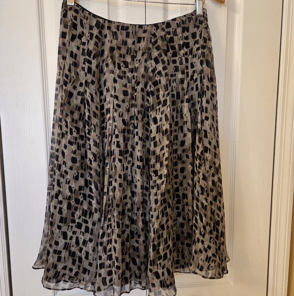 Jones New York Black and Gray A-Line Skirt